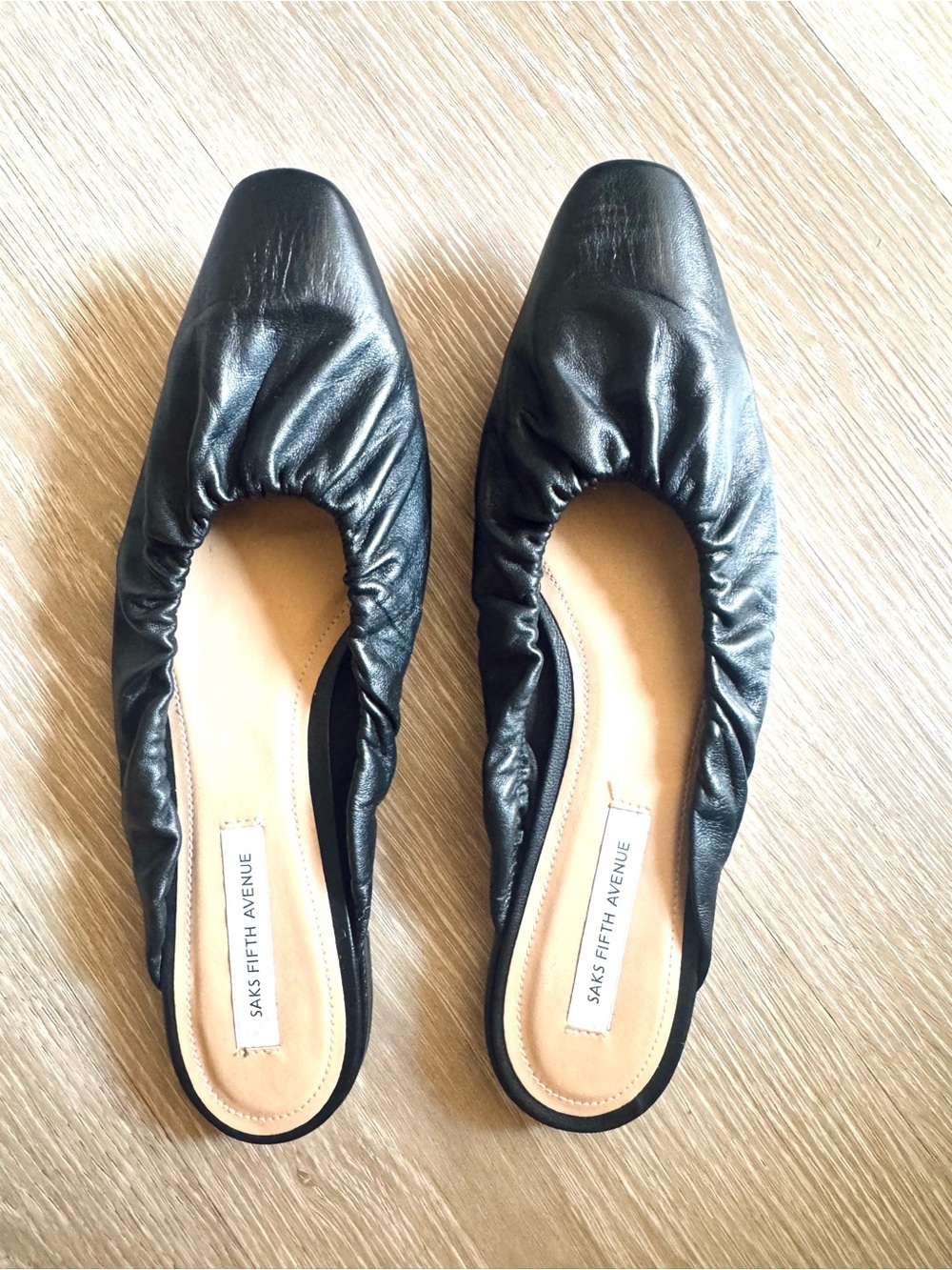 Saks Fifth Avenue Ruched Mule Flat Sz 8.5